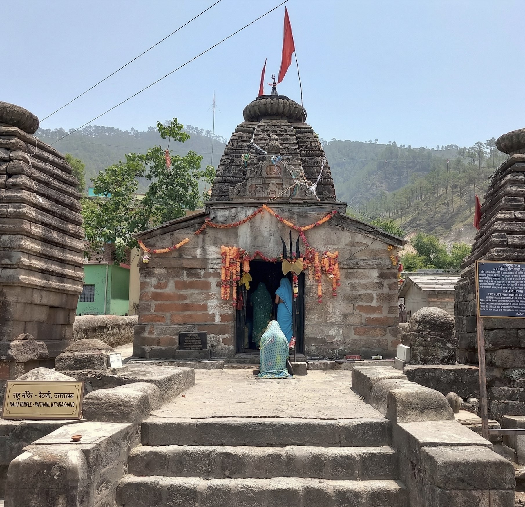 Rahu Temple, Paithani, Uttarakhand — India's only Rahu temple with devotee praying at entrance